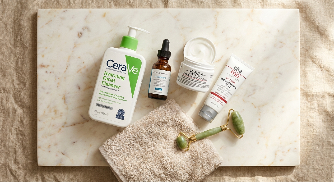 Skincare routine for melanin-rich skin